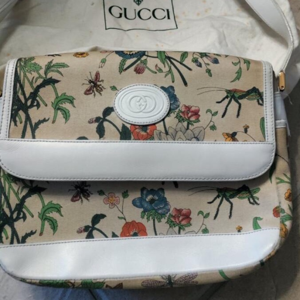 Gucci handbag purse rare vintage floral house of Gucci